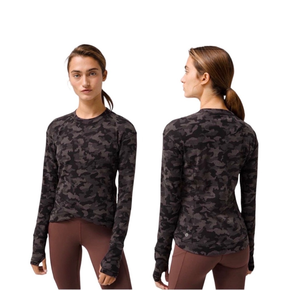 Lululemon Swiftly Tech LS 2.0 Heritage 365 Camo Deep Coal Multi Size 2 Wrap Hem